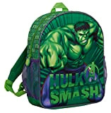 Zaino da bambino, motivo Incredibile Hulk degli Avengers della Marvel, 3D, per scuola, pranzo, viaggi, Verde, Taglia unica