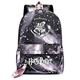 Zaino per il tempo libero per studenti di Hogwarts Backpack Zaino grigio cielo stellato Harry Potter ， con borsa di ...