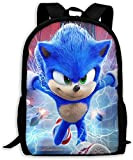 Zaino Sonic The Hedgehog, borsa scuola studente Bookbag Rucksack per bambini ragazzi ragazze adolescenti (Nero 2)