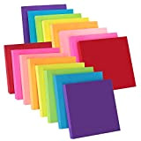 ZCZN foglietti adesivi per appunti, in 8 colori fluo assortiti, removibili, misura 76 x 76 mm, 16 blocchetti da 100 ...
