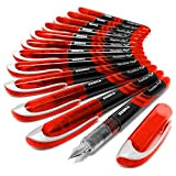 Zebra Fuente - Penna stilografica usa e getta, inchiostro rosso, confezione da 12
