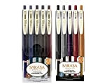 Zebra Sarasa Clip 0.5 Penna a inchiostro gel retrattile, impugnatura in gomma, 0,5 mm, colori vintage, confezione da 10 colori ...