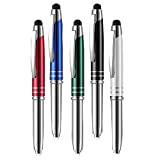 ZEELYDE Penna stilo 5 pezzi per dispositivi touchscreen penna capacitiva multifunzione con torcia a LED penne di scrittura
