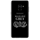 ZOKKO - Cover per Galaxy A8 2018, motivo: Madame Grey, morbida trasparente, inchiostro bianco